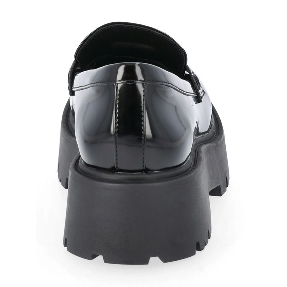 Women's Black Madden NYC Platform Lug Sole Coin Loafers Size 9 - Picture 3 of 5